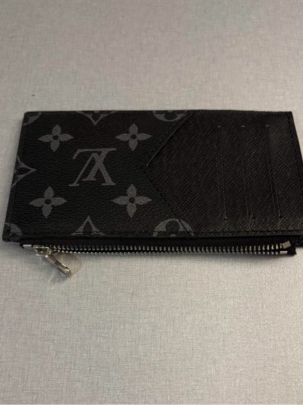 Louis Vuitton Monogram Eclipse Slim Zip Card Holder - Black/Grey